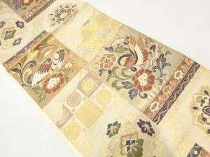 花鳥模様織出し袋帯